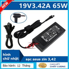 Sạc Laptop ASUS 65W 19.5V-3.42A - Sạc ZIN Chuyên Dụng Hình Chữ Nhật, Độ Bền Cao, Giảm Nóng Máy, Bảo Hành 12 Tháng