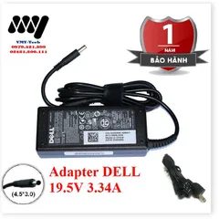 🔜 Sạc Laptop Dell 19v 3.34A Chân kim nhỏ Inspiron 3567 3568 7347 7348 3558 3559 XPS 11 13 - Kèm dây sạc (NEW 100%)