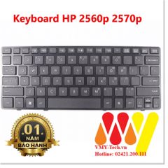 Bàn Phím Laptop HP Elitebook 2560 2560p 2570 2570p - Đen, Chất Lượng Cao, Kiểu Dáng US, Bảo Hành 1 Đổi 1 Trong 12 Tháng