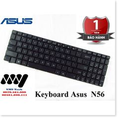 Bàn Phím Laptop Asus N56V N56VB N56VJ N56VM N56VZ - Phân Phối Chính Hãng, Bảo Hành 9 Tháng, Chất Lượng Cao, Màu Đen