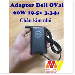 Sạc Laptop Dell 65W Oval - Adapter 19.5V 3.34A với Đầu Kim Nhỏ - Phụ Kiện Chính Hãng Chất Lượng Cao, Bảo Hành 12 Tháng