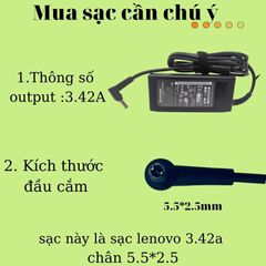 Sạc Laptop Lenovo 3.42A 65W Cao Cấp Zin - Bảo Hành 12 Tháng - Adapter Duy Trì Hiệu Suất Tốt Nhất