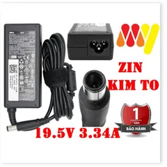 🔜 Sạc Laptop Dell 19.5V 3.34A (65w) chân kim to Chính Hãng 4110 4010 2421 2420 3450 4050 3521 (Adapter Dell 19.5V – 3.3