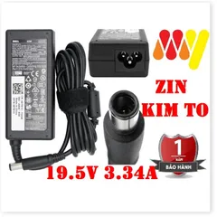🔜 Sạc Laptop Dell 19.5V 3.34A Chân Kim to - thường - Adapter kèm dây nguồn - NEW 65W