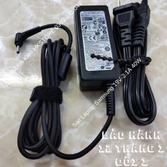 Sạc Laptop Samsung Chính Hãng 19V-2.1A 40W Cho Các Dòng NC10, N310, 530U4, 520U4, Bảo Hành 12 Tháng, Tặng Kèm Dây