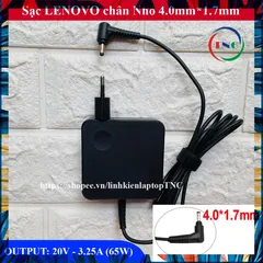 Sạc Laptop Lenovo IdeaPad 20V 3.25A hình Vuông chân nhỏ kích thước chân 4.0mm*1.7 mm PHỤ KIỆN LAPTOP