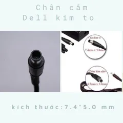 Sạc laptop dell 3.34A 4.62 chân kim to chân kim nhỏ, sạc máy tính dell zin cao cấp tặng kèm dây nguồn PHỤ KIỆN LAPTOP