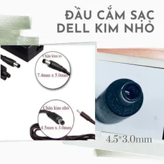 Sạc laptop dell 3.34A 4.62 chân kim to chân kim nhỏ, sạc máy tính dell zin cao cấp tặng kèm dây nguồn PHỤ KIỆN LAPTOP