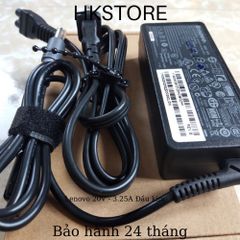 Sạc Laptop Lenovo 20V 3.25A 65W Đầu Kim Cho T410 T400 T500 X301 - Bảo Hành 24 Tháng, Chất Lượng Cao