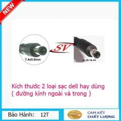 🔝 Sạc Laptop Dell 19.5V 4.62A / 19.5V 3,34a Chân Kim To hoặc chân kim nhỏ hàng zin - dây nguồn volex