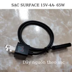 Sạc Surface Pro 4 M3 15V-4A 65W Chính Hãng Microsoft - Phụ Kiện Tương Thích với Pro 3, 5, 6, 7, Surface Book, Go, Studio