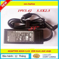 Sạc Laptop Asus 19.5V 3.42A 65W - Sạc Zin Hình Chữ Nhật Chất Lượng Cao, Bảo Hành 12 Tháng
