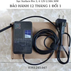 Sạc Microsoft Surface Pro 1-7 24W/36W/44W/65W - Adapter Chính Hãng cho Laptop, Book và Go - Bảo Hành 12 Tháng