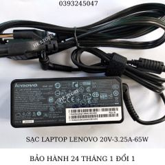 Sạc Laptop Lenovo Ideapad 20V-3.25A 65W Chính Hãng, Tương Thích Với Nhiều Dòng Máy, Bảo Hành 24 Tháng, Được Tặng Kèm Dây Nguồn