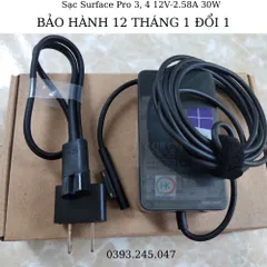 Sạc Adapter Microsoft Surface Pro 3-4 15V-2.58A 44W Chính Hãng, Phù Hợp Model 1625 1724 1796 1824 1901, Bảo Hành 12 Tháng