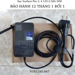 Sạc Adapter Microsoft Surface Pro 3-4 15V-2.58A 44W Chính Hãng, Phù Hợp Model 1625 1724 1796 1824 1901, Bảo Hành 12 Tháng