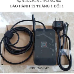 Sạc Adapter Microsoft Surface Pro 3-4 15V-2.58A 44W Chính Hãng, Phù Hợp Model 1625 1724 1796 1824 1901, Bảo Hành 12 Tháng