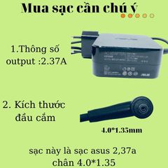 Sạc Laptop Asus Chân Nhỏ 4.0*1.35 2.37A Savintech - Sạc Máy Tính Chính Hãng Bảo Hành 12 Tháng, Chất Lượng Cao