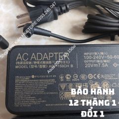 Sạc Laptop Asus 20V 7.5A 150W - Chân Kim Nhỏ 6.0 x 3.7mm cho ROG Strix GL531GT GL731GT PX731GT FX505GT