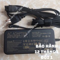 Sạc Laptop Asus 20V 7.5A 150W - Chân Kim Nhỏ 6.0 x 3.7mm cho ROG Strix GL531GT GL731GT PX731GT FX505GT