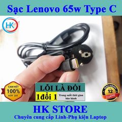 Sạc Laptop Lenovo 20V 3.25A 65W Chân Type C - Adapter Chính Hãng Dùng Cho Yoga, Ideapad và Các Dòng Lenovo Khác