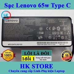 Sạc Laptop Lenovo 20V 3.25A 65W Chân Type C - Adapter Chính Hãng Dùng Cho Yoga, Ideapad và Các Dòng Lenovo Khác