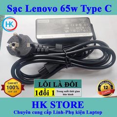 Sạc Laptop Lenovo 20V 3.25A 65W Chân Type C - Adapter Chính Hãng Dùng Cho Yoga, Ideapad và Các Dòng Lenovo Khác