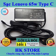 Sạc Laptop Lenovo 20V 3.25A 65W Chân Type C - Adapter Chính Hãng Dùng Cho Yoga, Ideapad và Các Dòng Lenovo Khác