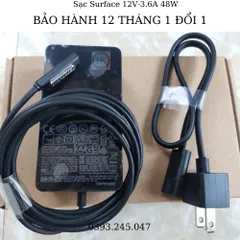 Sạc Surface Pro 2 12V-3.6A 48W Chính Hãng Cho Microsoft Surface RT Pro1 Pro2 Tablet 1536 1514 1601 1631 - Bảo Hành 12 Tháng