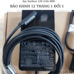 Sạc Surface Pro 2 12V-3.6A 48W Chính Hãng Cho Microsoft Surface RT Pro1 Pro2 Tablet 1536 1514 1601 1631 - Bảo Hành 12 Tháng