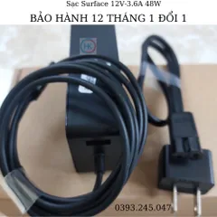 Sạc Surface Pro 2 12V-3.6A 48W Chính Hãng Cho Microsoft Surface RT Pro1 Pro2 Tablet 1536 1514 1601 1631 - Bảo Hành 12 Tháng