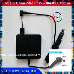 Sạc Laptop Asus 19V 3.42A 65W - Phụ Kiện Thay Thế Chân Nhỏ 4.0mm cho X556 A556 A510U X541 X542 K401 và Nhiều Mẫu Khác