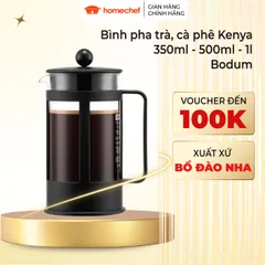 Bình Pha Cà Phê Kiểu Pháp Bodum Kenya 350ml - Thủy Tinh Borosilicat, Thiết Kế Hiện Đại, Hương Vị Đậm Đà, Hàng Chính Hãng Bồ Đào Nha