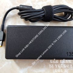 Sạc Laptop Lenovo 20V-6.75A 135W USB Chân Vuông, Phù Hợp Cho Y50-70, Y40-70, T550p, Y700, T540P - Bảo Hành 12 Tháng