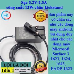 Sạc laptop Microsoft Surface 3 5.2V-2.5A 13W chính hãng cho model 1623/1624/1645/1706/1751 - Bảo hành 12 tháng