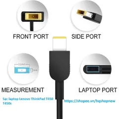 [Sạc zin] Sạc laptop Lenovo ThinkPad T450 T450s 20V - 2.25A - 3.25A - 45W - 65W chân vuông USB PHỤ KIỆN LAPTOP