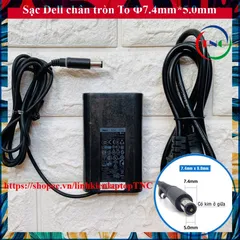 Sạc Laptop Dell Oval 19.5V 3.34A 65W chân tròn TO 7.4*5.0mm Dell Latitude E7250 E7450 E5250 3340 E5450 E5470 E5490 PHỤ K