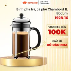 Bình pha cà phê ép kiểu Pháp Bodum Chambord 1928-16, dung tích 1L - Thiết kế thủy tinh cao cấp, chất lượng chính hãng từ Bồ Đào Nha