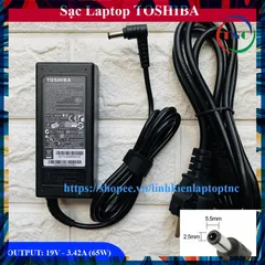 Sạc Laptop Toshiba 19V  3.42A - 65W ( Adaper Toshiba 19V - 3.42A ) Kèm dây nguồn PHỤ KIỆN LAPTOP