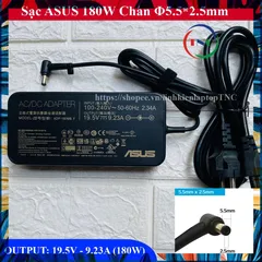 Sạc Laptop Asus 19.5V - 9.23A (180W) SLIM chất lượng cao (Adapter Asus 180W) PHỤ KIỆN LAPTOP