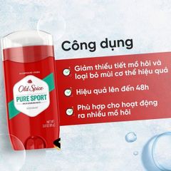 [Nội địa Mỹ] Lăn Sáp khử mùi Old Spice Pure Sport 85g (sáp xanh) Red Collection Made in USA