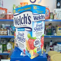 Mỹ - Hộp Kẹo Dẻo Trái Cây Welch's Fruit Snacks  90 Gói hương trái cây Date 6/2026 Kẹo Dẻo Welch