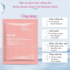 Combo 10 Mặt Nạ Nhau Thai Cừu Cuống Rốn Tế Bào Gốc Nhật Bản Rwine Beauty Cấp Ârm,Dưỡng Da,Tái Tạo Collagen