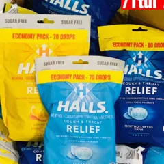 KẸO NGẬM HALLS 70 viên – không đường và có đường - Hàng Mỹ