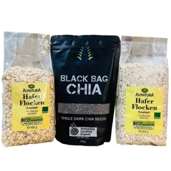 Combo 1 yến mạch  1 hạt chia ( Yến Mạch Hafer Flocken 500g + Hạt Chia 500g)