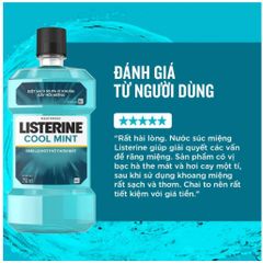 Bộ 2 Chai Nước Súc Miệng Listerine Diệt Khuẩn, Giữ Hơi Thở Thơm Mát Listerine Coolmint Mouthwash 750ml/Chai