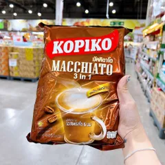 Cà Phê Sữa Kopiko Macchiato 3in1 Thái Lan Cafe Sữa Hòa Tan Thơm Ngon Đậm Vị 400g (20 gói x 20gram) HSD 2027