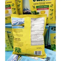 [1 Gói 105 viên] Kẹo RICOLA LEMONMINT không đường của Mỹ - Chanh Bạc Hà ngậm ho