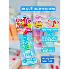 Xịt chống muỗi và côn trùng SKIN VAPE 200ml - dạng phun sương với nguồn gốc tự nhiên rất an toàn (Màu Xanh)