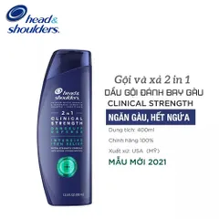 Dầu gội xả sạch gàu Head & Shoulders Clinical Strength 2in1 MỸ 400ml (Xanh Lá Giảm ngứa chuyên sâu)